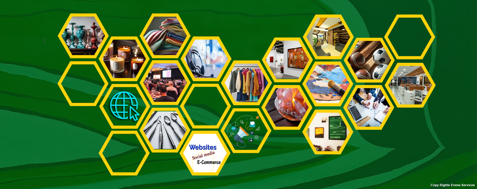Social Media Services evens services website banner