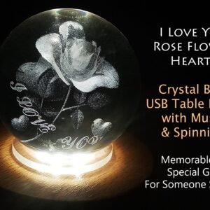 crystal ball usb table lamp with music and spinning