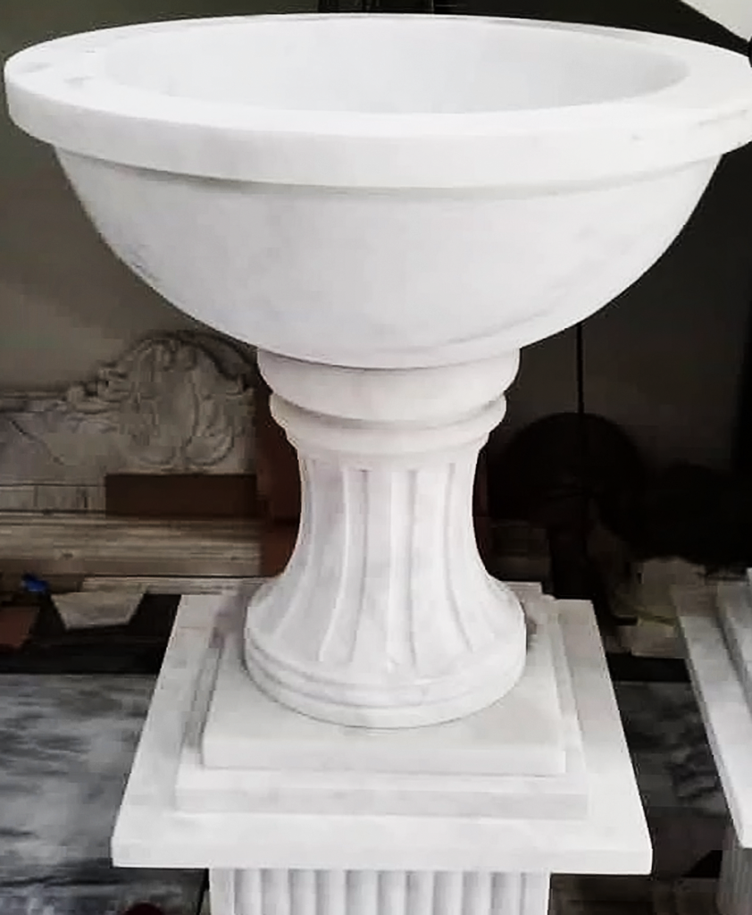 White Marble Planter