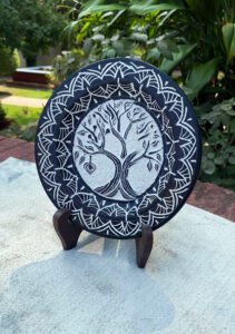 Hand Carved Stone Products schist plate 11x11 d copy
