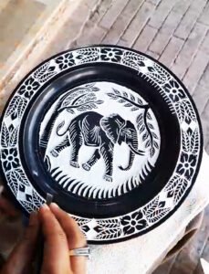 Hand Carved Stone Products schist plate 11x11 f e a